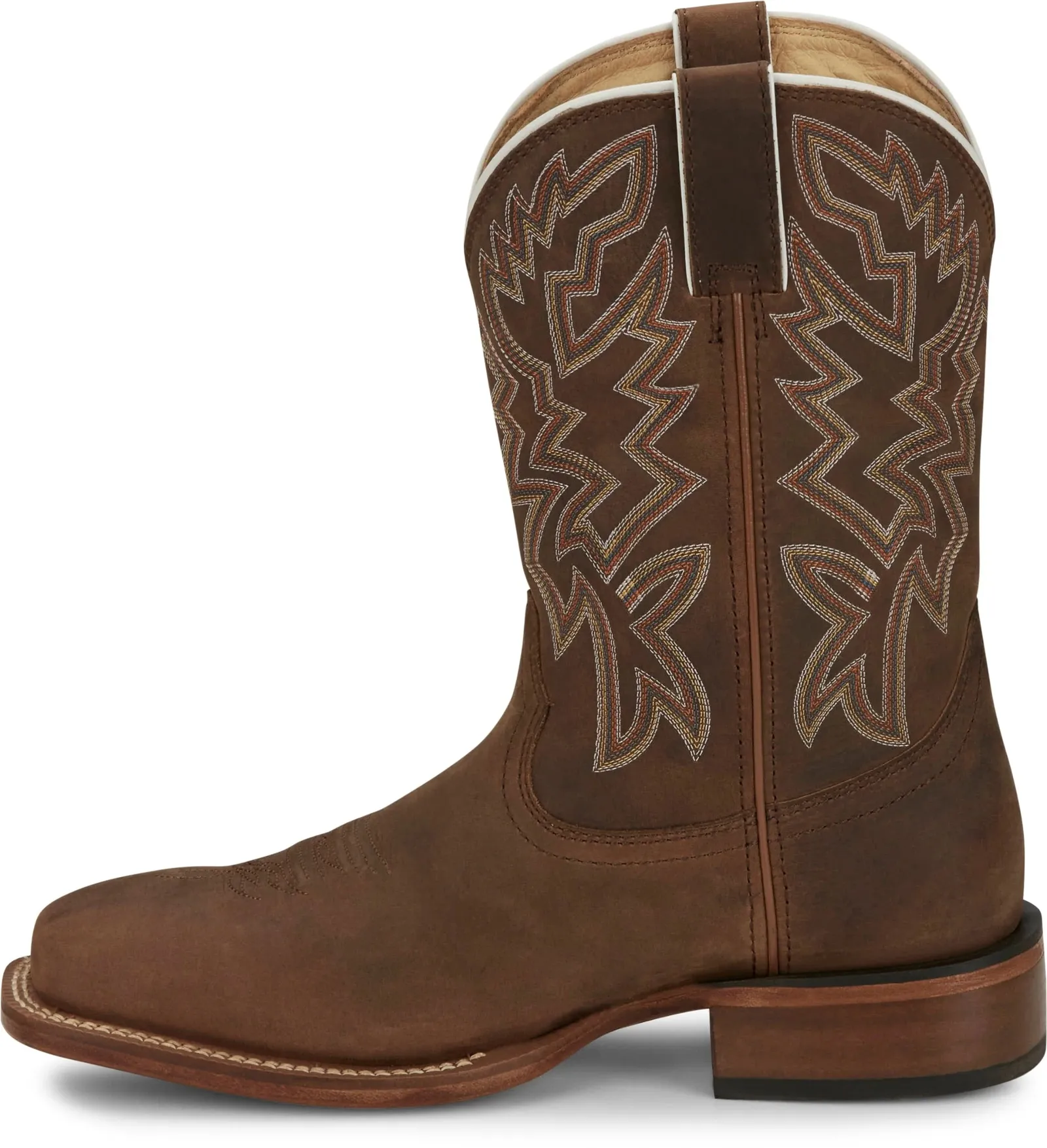 Justin Boots Men's Frontier Jackpot Walnut Brown Square Toe Western Boots 