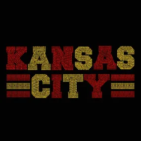 Kansas City with Stripes Rhinestone Transfer