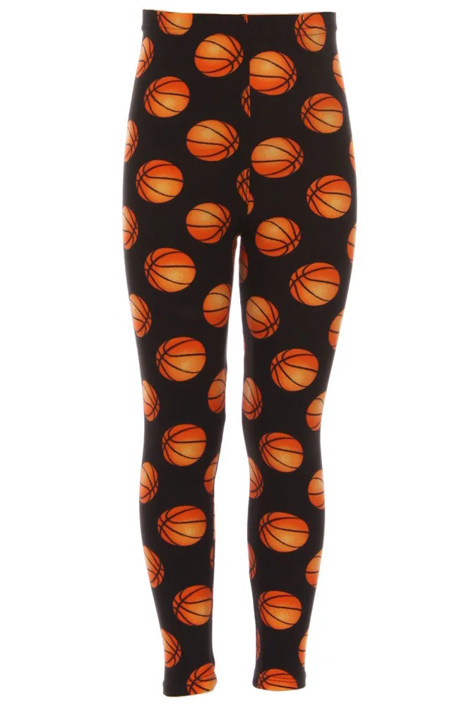 Kid's colorful Basketball Sports Pattern Printed Leggings