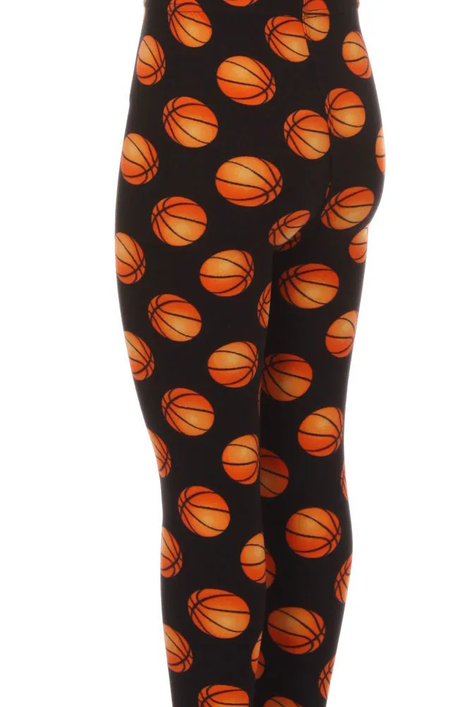 Kid's colorful Basketball Sports Pattern Printed Leggings