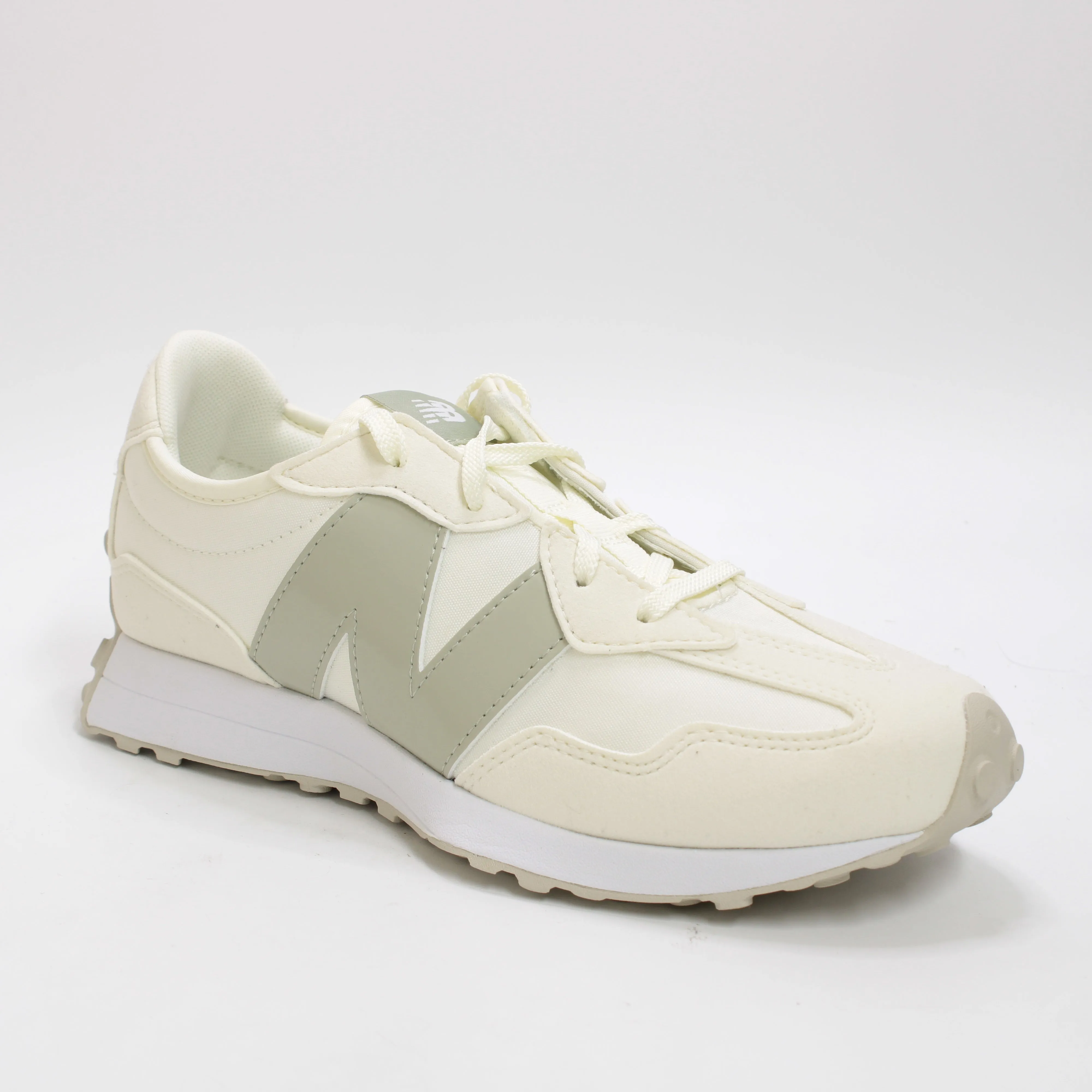 Kids New Balance 327 Gs Trainers Beige Green