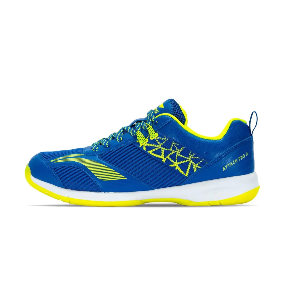 Li-Ning Men's Attack Pro IV Badminton Shoe (Blue/Lime)