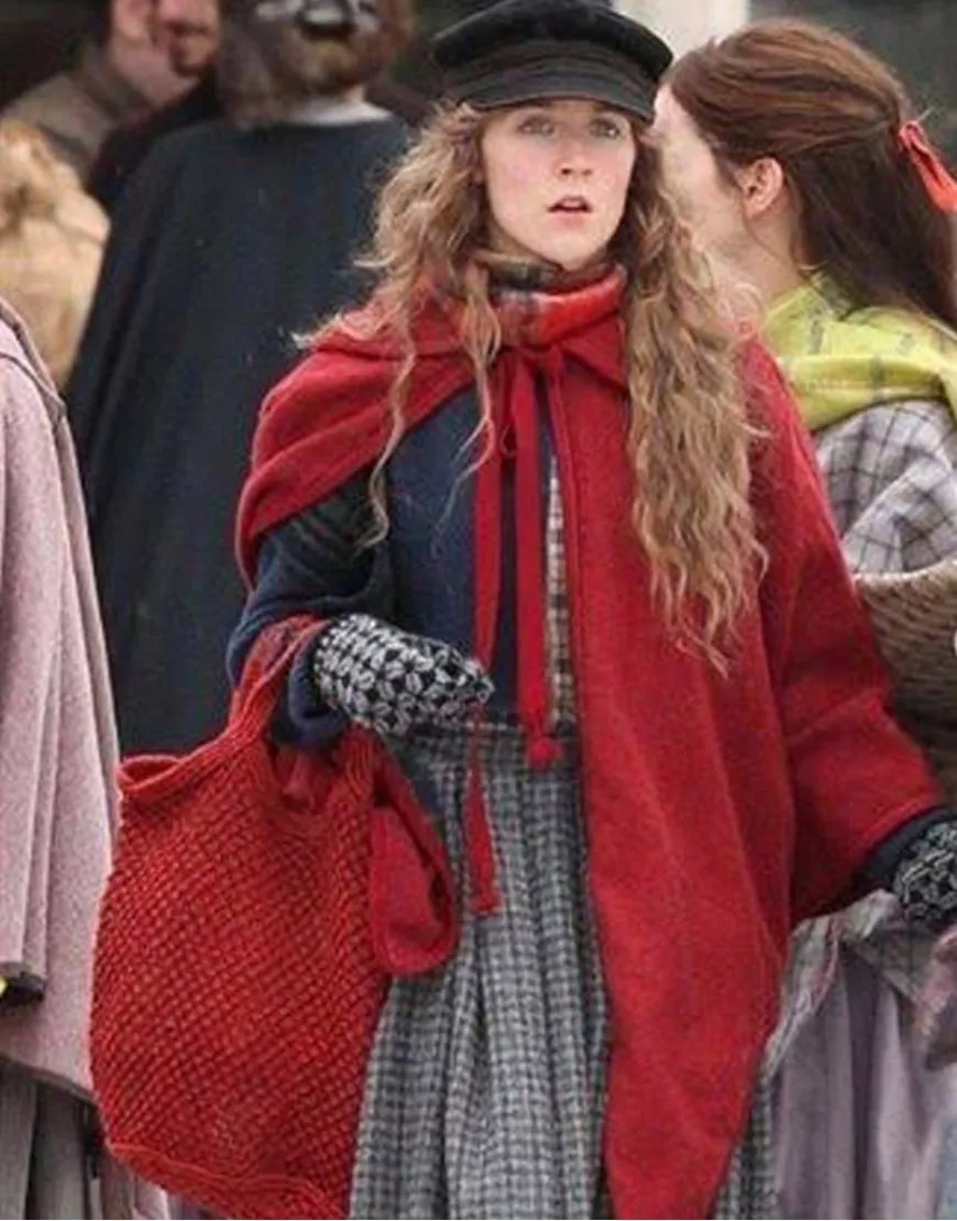 Little Women Jo March Red Coat | Saoirse Ronan Red Woolen Cloak Coat