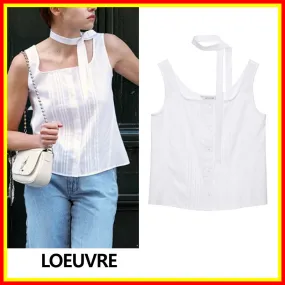 LOEUVRE  |Street Style Plain Cotton Shirts & Blouses