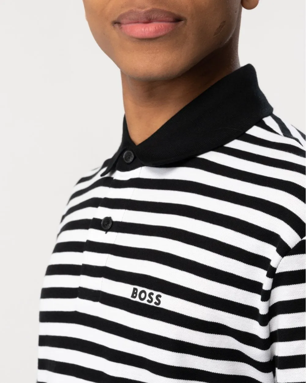 Mens Thin Stripe Polo Shirt