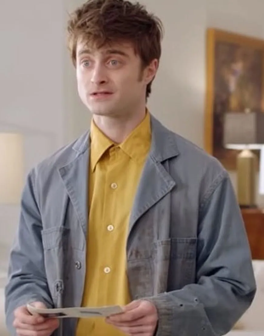 Miracle Workers Daniel Radcliffe Long Denim Coat | ujackets.com