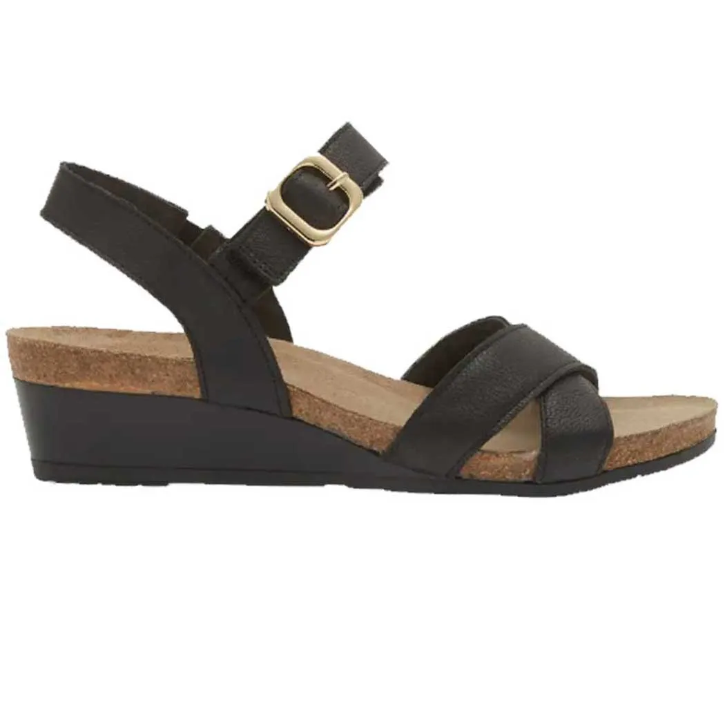 Naot Throne Wedge Sandal Soft Black (Women's)