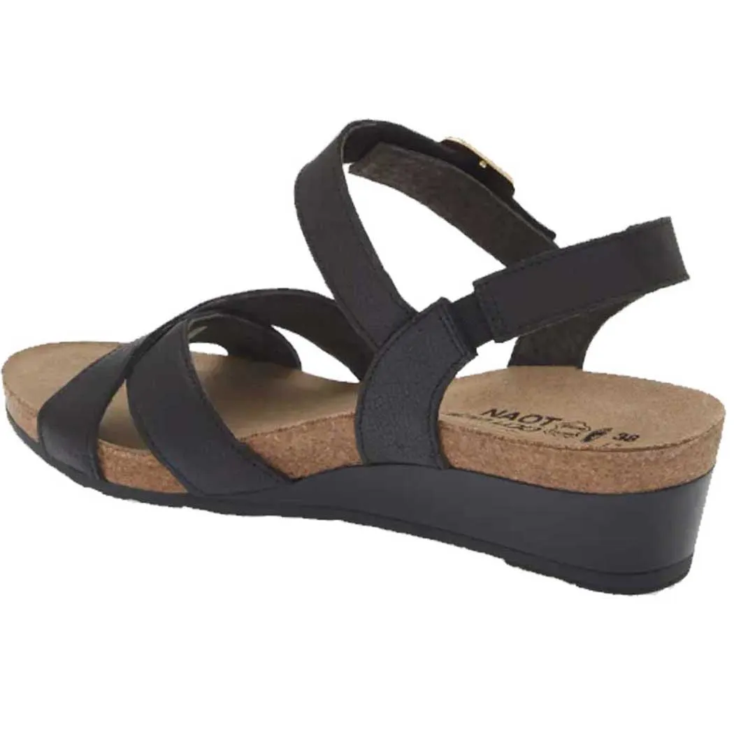 Naot Throne Wedge Sandal Soft Black (Women's)