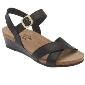 Naot Throne Wedge Sandal Soft Black (Women's)