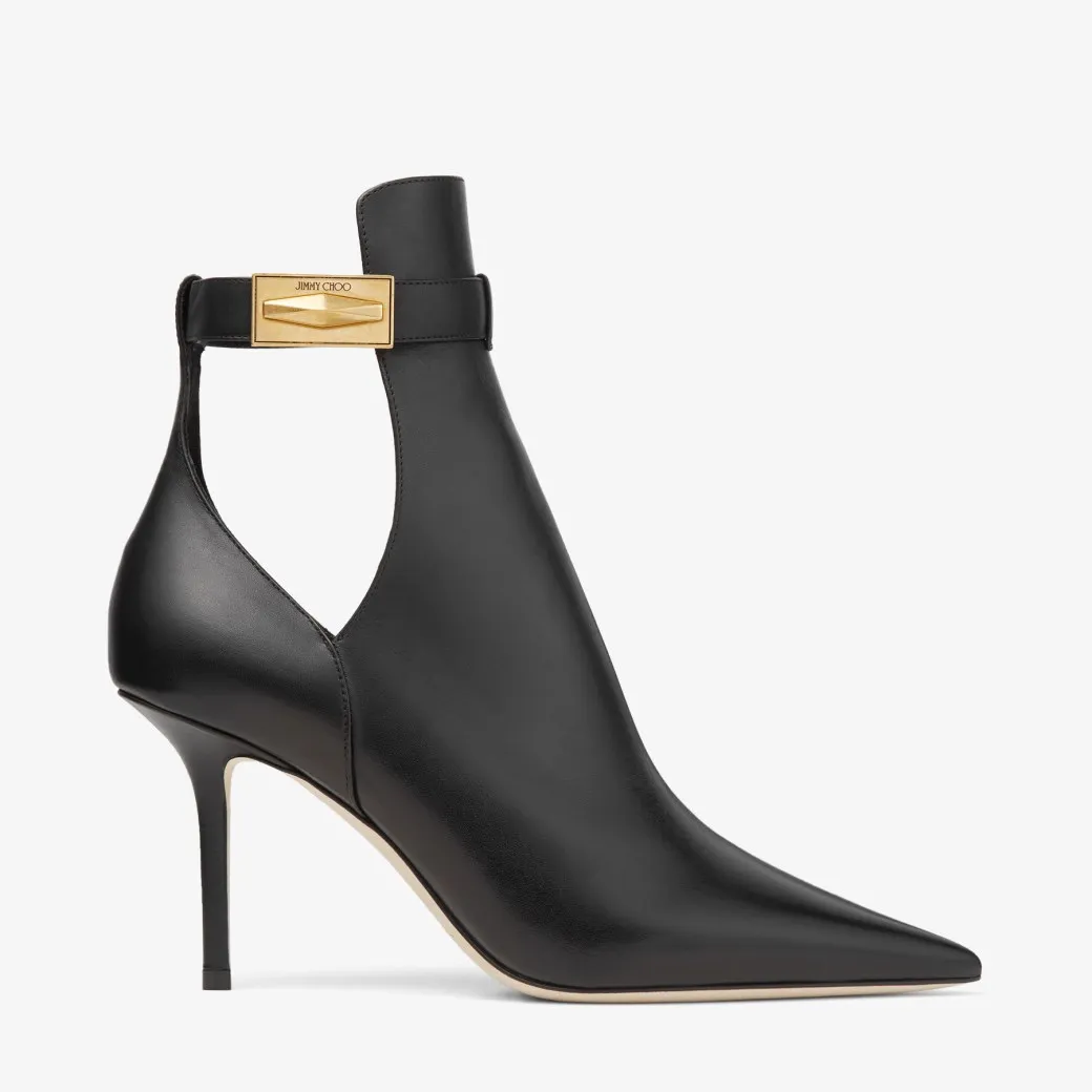 Nell Ankle Boot 85 Black Calf Leather Ankle Boots