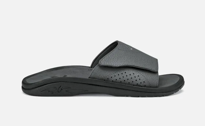 Olukai Mens Nalu Slide Sandal- Dark Shadow Grey