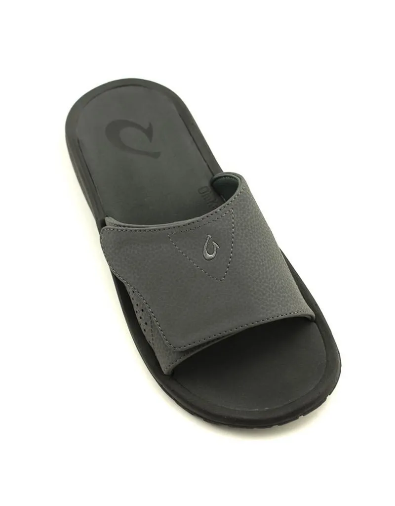 Olukai Mens Nalu Slide Sandal- Dark Shadow Grey