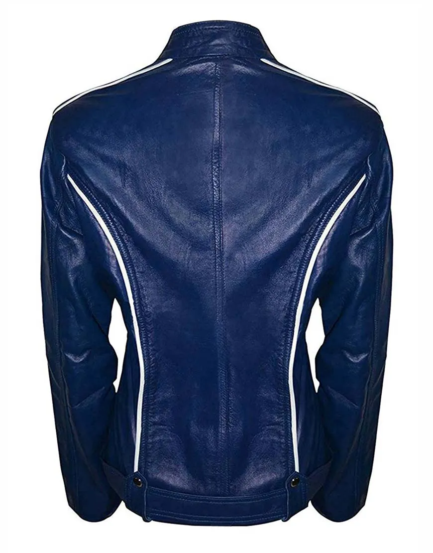 Once Upon a Time TV Series Emma Swan Blue Leather Jacket - UJackets