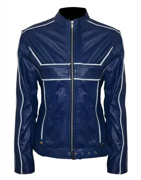 Once Upon a Time TV Series Emma Swan Blue Leather Jacket - UJackets