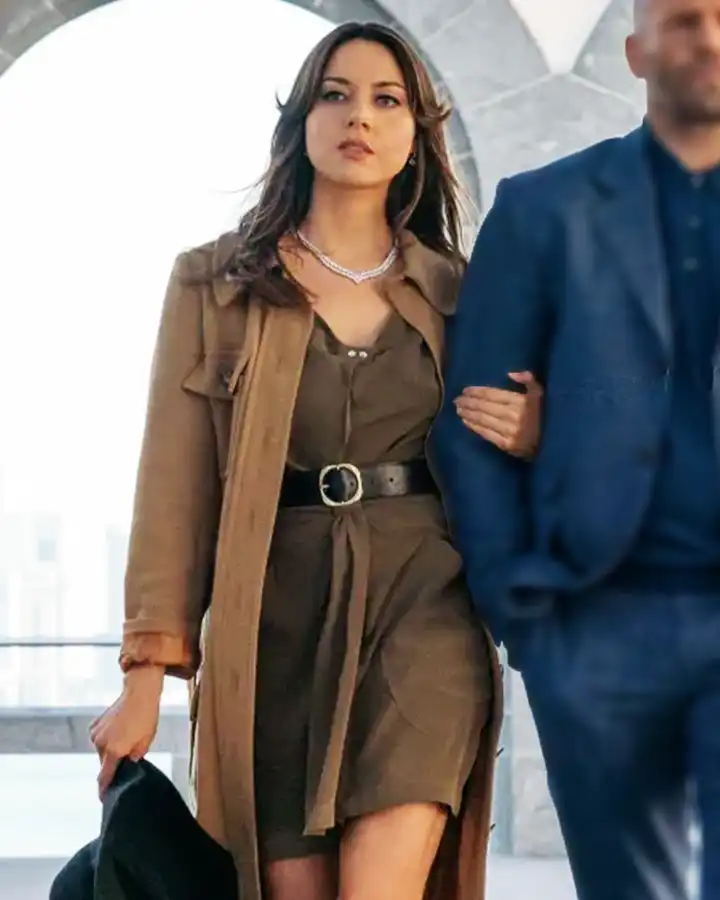 Operation Fortune 2023 Aubrey Plaza Brown Coat