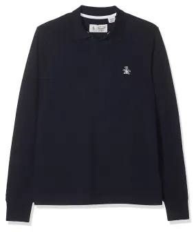 Original Penguin Raised Rib Long Sleeve Polo Shirt Dark Sapphire