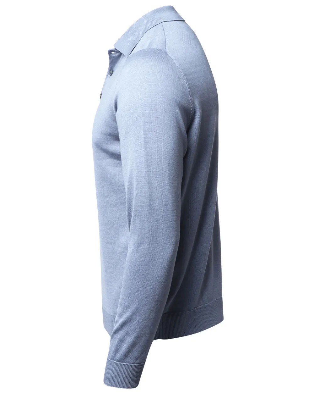 Pastel Blue Long Sleeve Polo