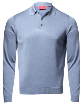 Pastel Blue Long Sleeve Polo