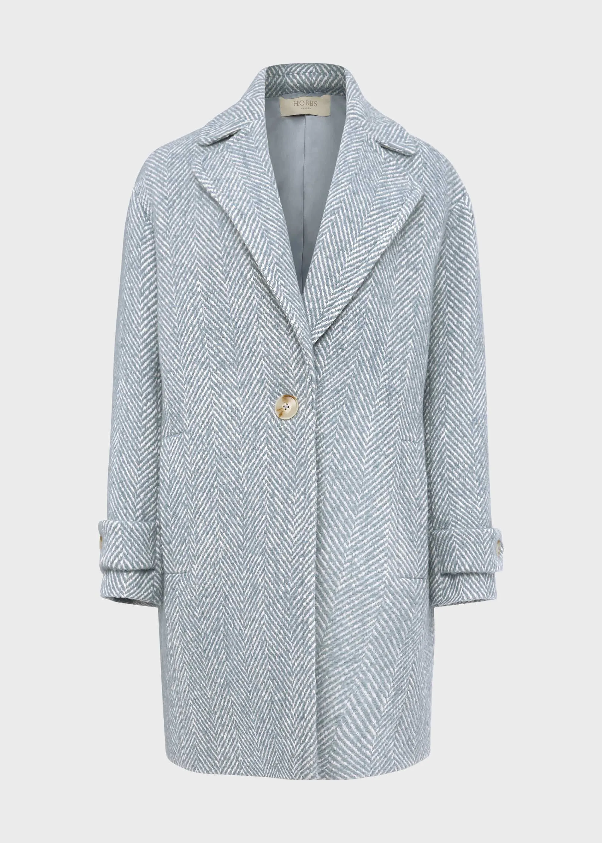 Petite Carmen Herringbone Coat With Wool 