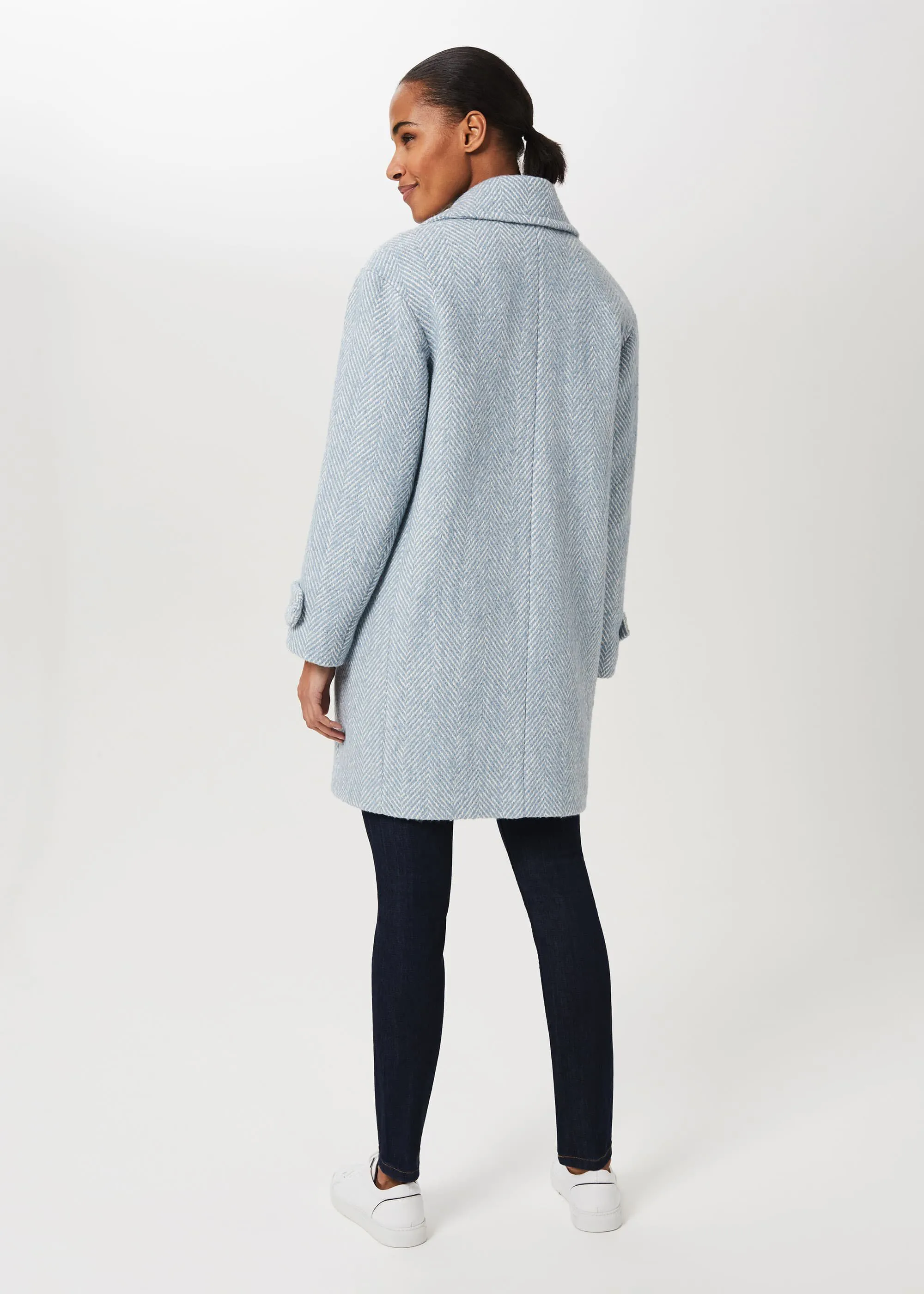 Petite Carmen Herringbone Coat With Wool 