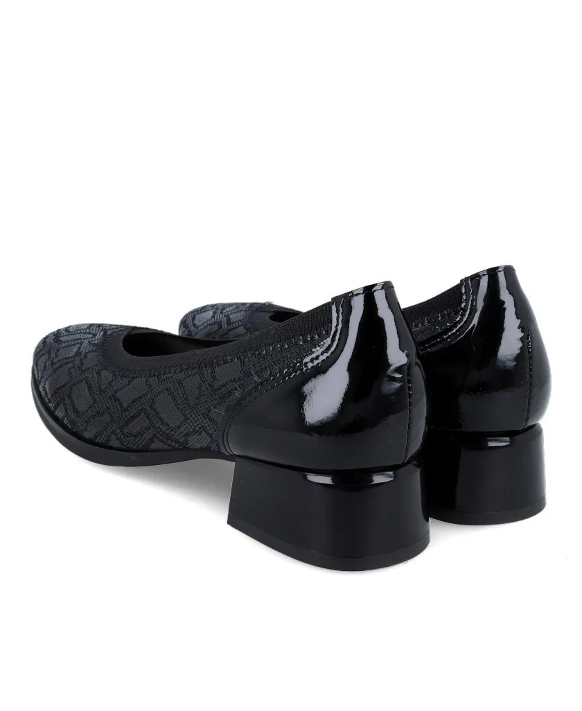 Pitillos 5424 Black snake ballerina with heel