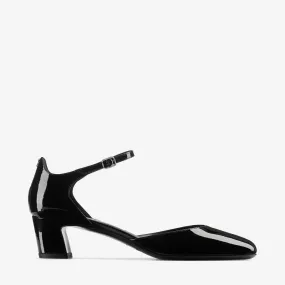 Pixie Block Heel 45 Black Patent Leather Pumps