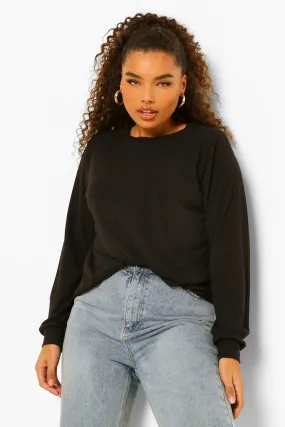 Plus Soft Rib Shoulder Pad Sweater