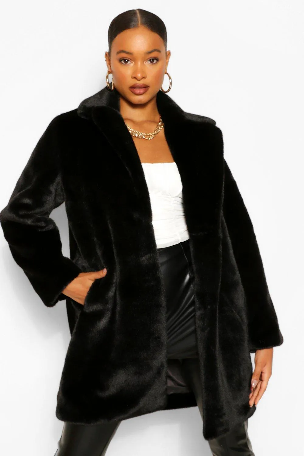 Plush Faux Fur Coat