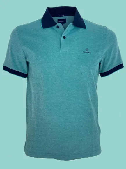 POLO UOMO TURCHESE CON DETTAGLI BLU