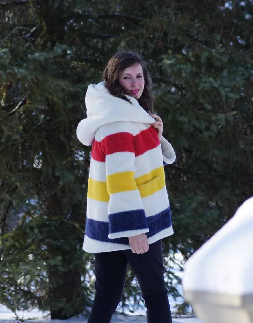 Rachel Bilson Blanket Coat | Rachel Bilson Multi-Color CoatUjackets.com