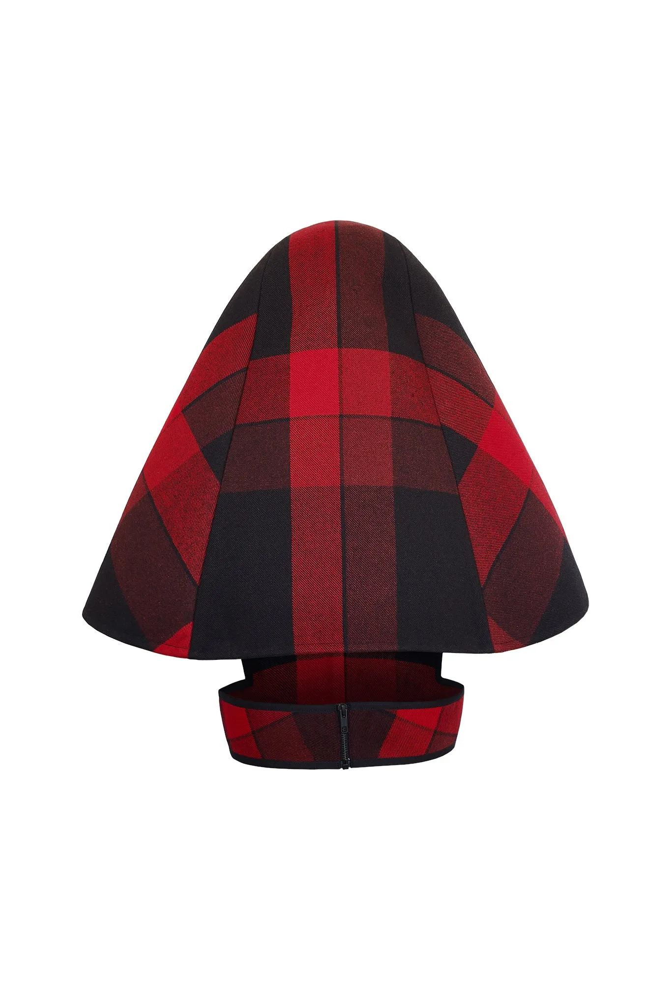 Red and Black Tartan Wool Florence Hood