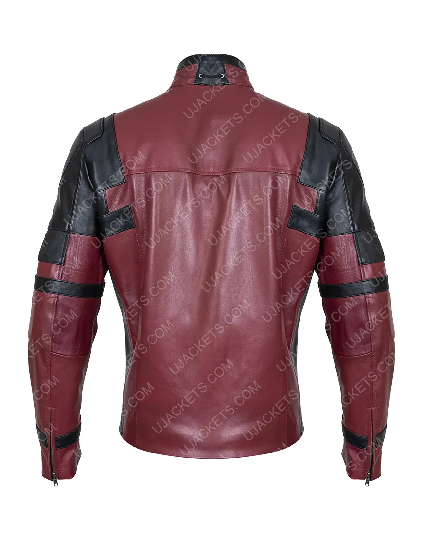 Ryan Reynolds Deadpool 2 Jacket - Red And Black Biker Jacket