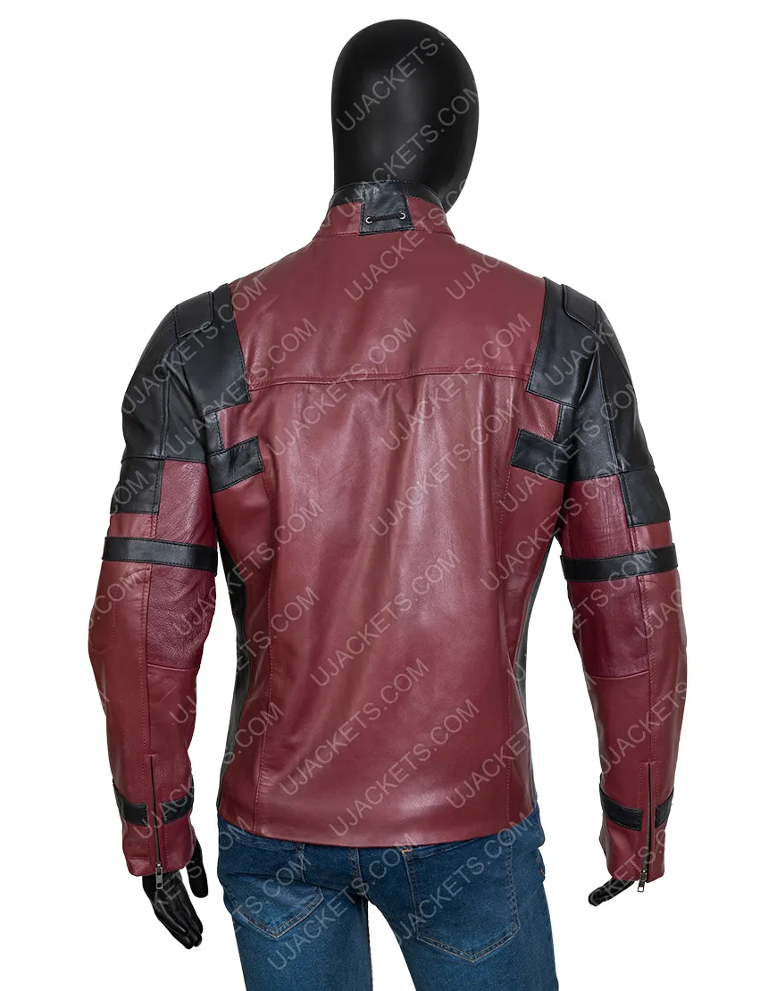 Ryan Reynolds Deadpool 2 Jacket - Red And Black Biker Jacket