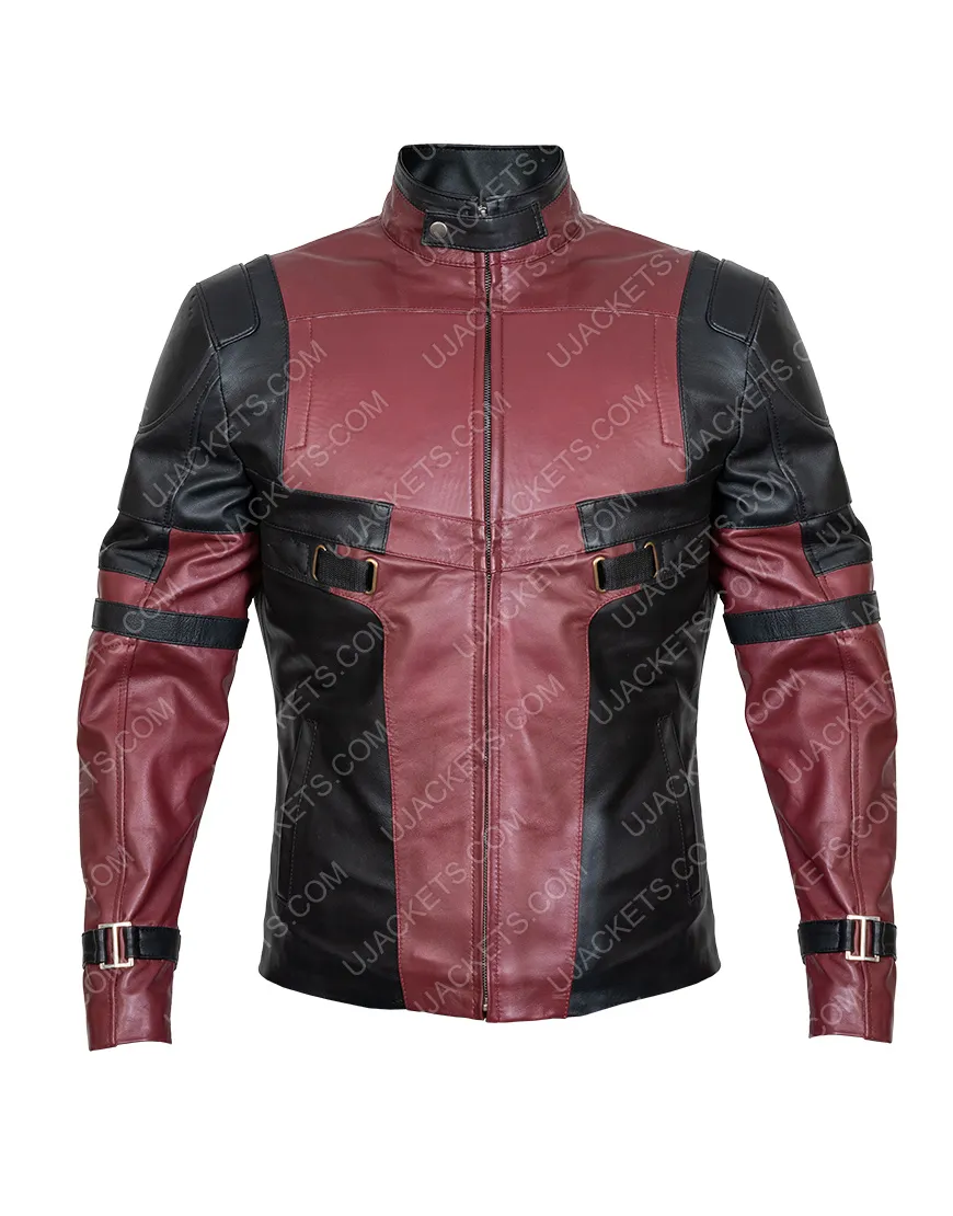 Ryan Reynolds Deadpool 2 Jacket - Red And Black Biker Jacket