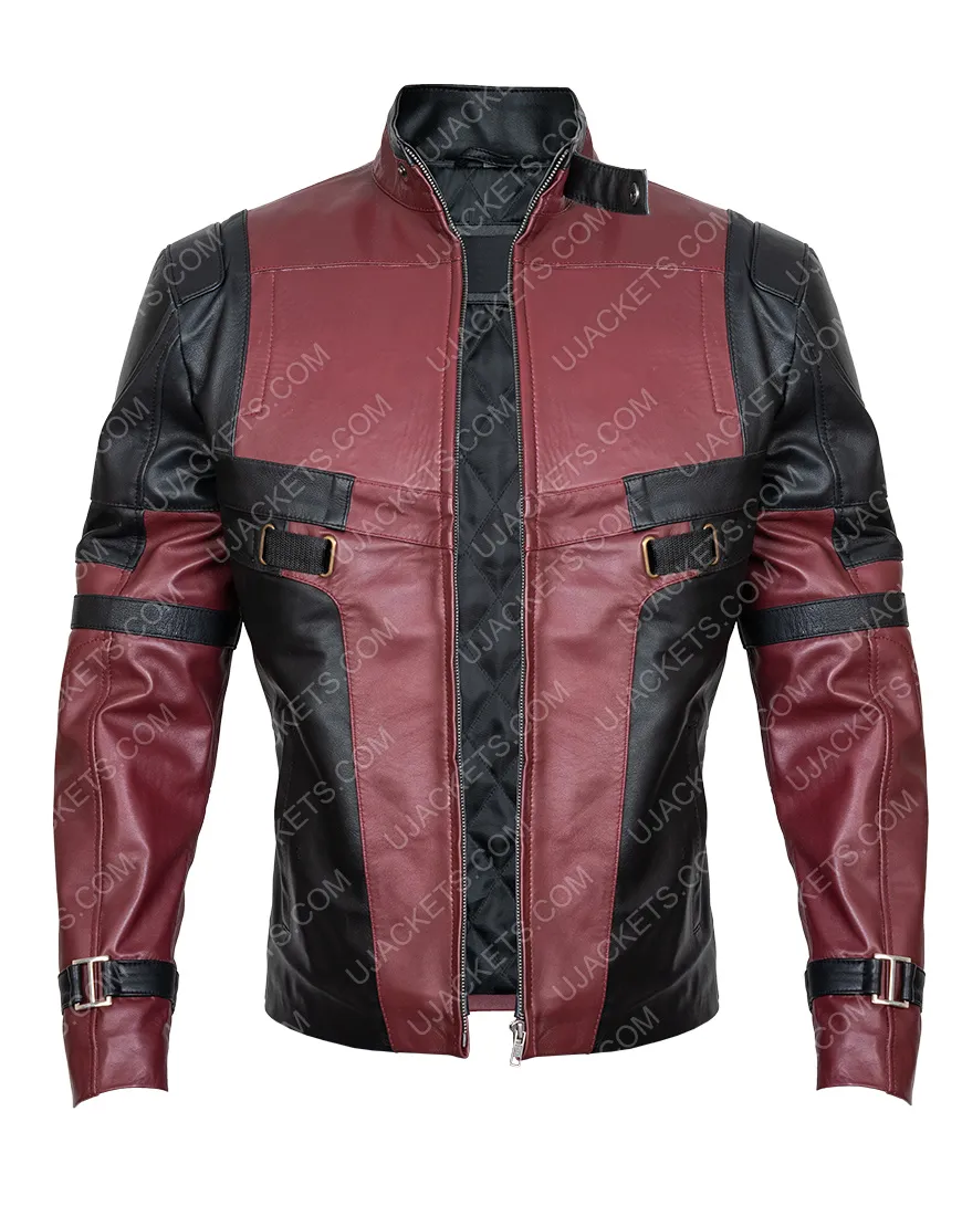 Ryan Reynolds Deadpool 2 Jacket - Red And Black Biker Jacket