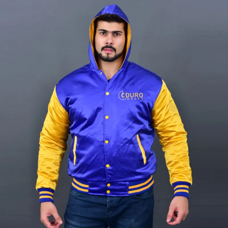 Satin Varsity Jacket Men - Couro Wears