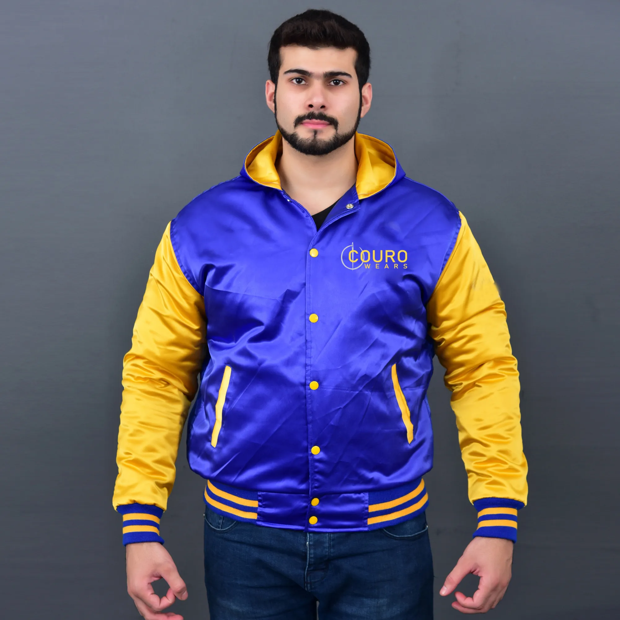 Satin Varsity Jacket Men - Couro Wears