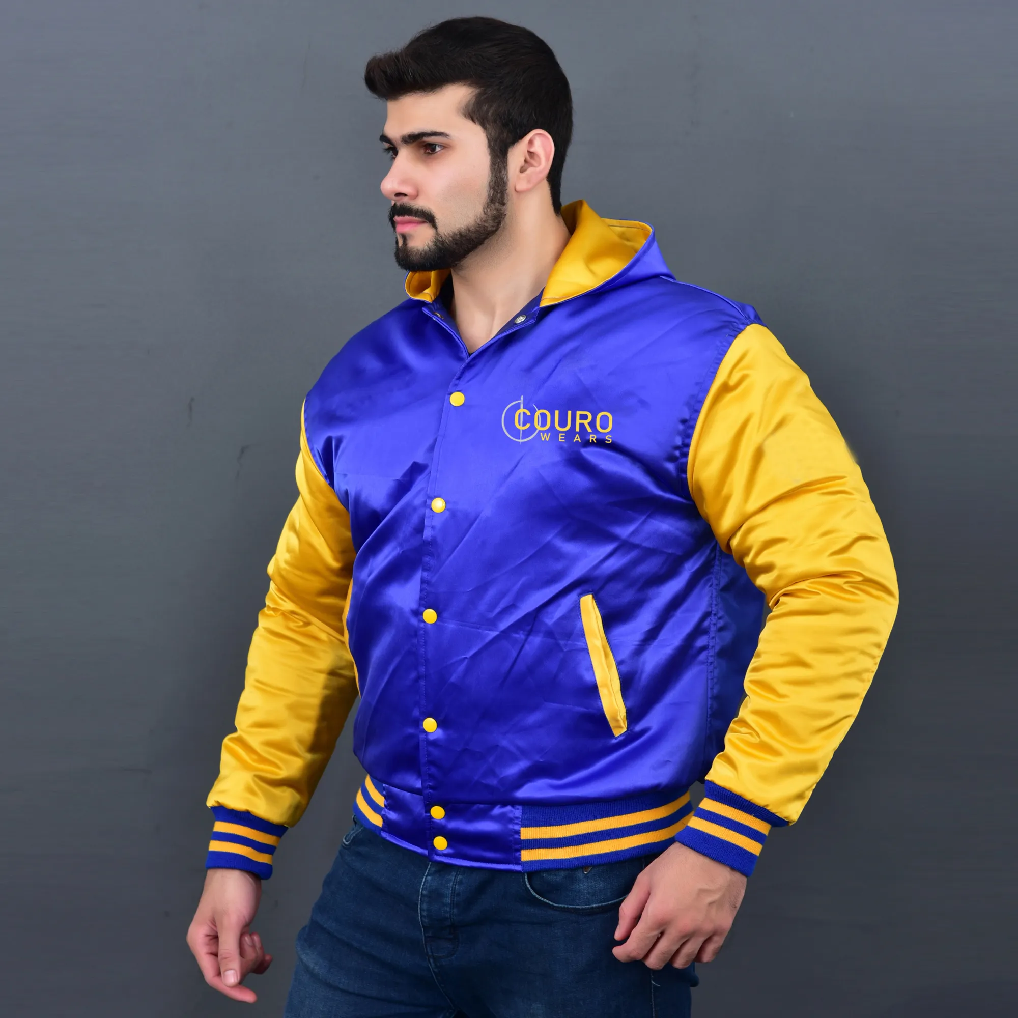 Satin Varsity Jacket Men - Couro Wears