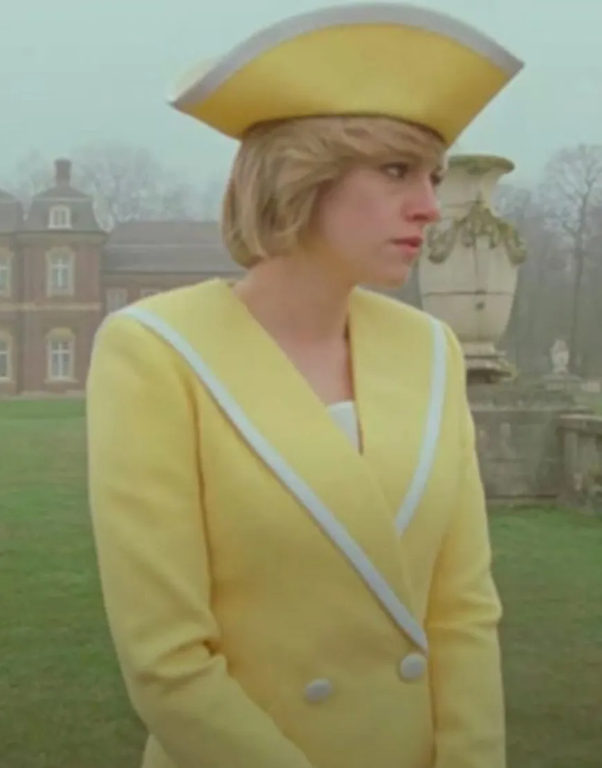 Spencer 2021 Kristen Stewart Yellow Coat | Princess Diana Yellow Coat