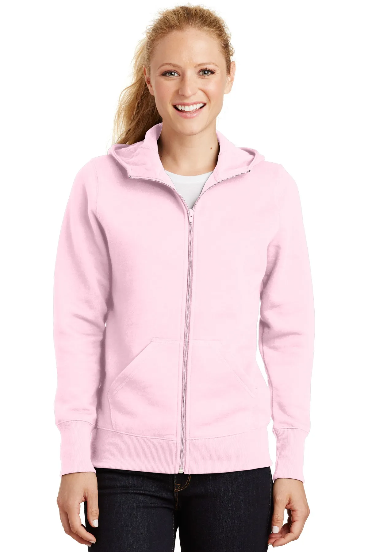 Sport Tek Ladies Full Zip Hooded Fleece Jacket L265 SKU: L265