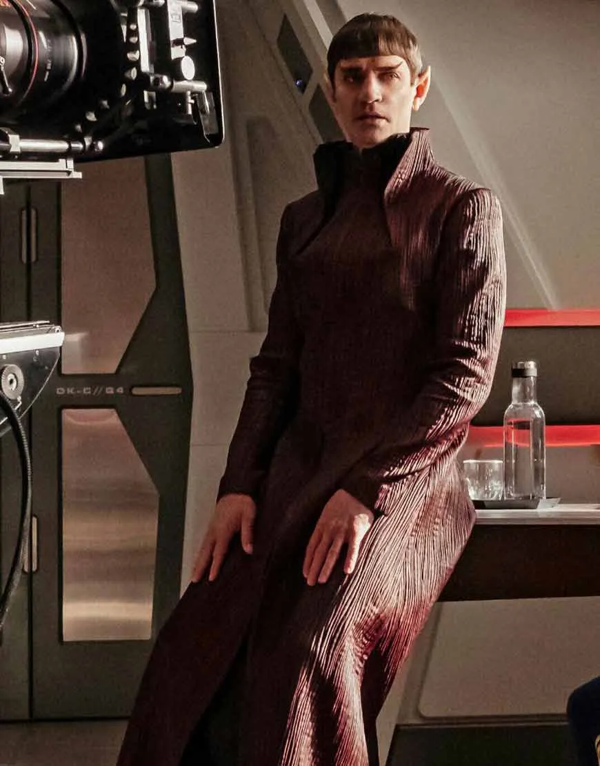 Star Trek Discovery James Frain Maroon Coat | Sarek Leather Coat