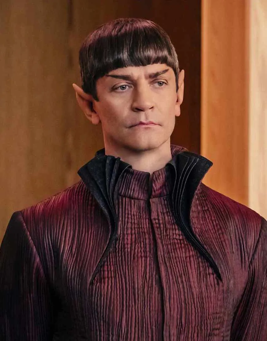 Star Trek Discovery James Frain Maroon Coat | Sarek Leather Coat