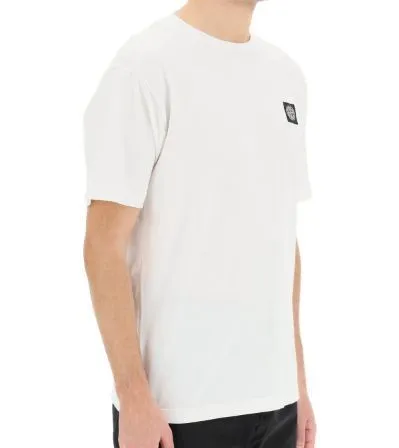 STONE ISLAND  |Crew Neck Cotton Short Sleeves Logo Crew Neck T-Shirts