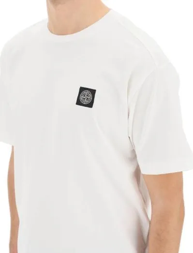 STONE ISLAND  |Crew Neck Cotton Short Sleeves Logo Crew Neck T-Shirts