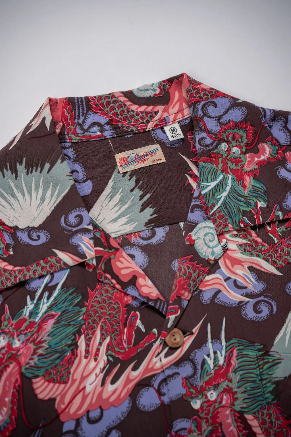 Sun Surf Rayon Hawaiian Shirt Team of Dragons - Black