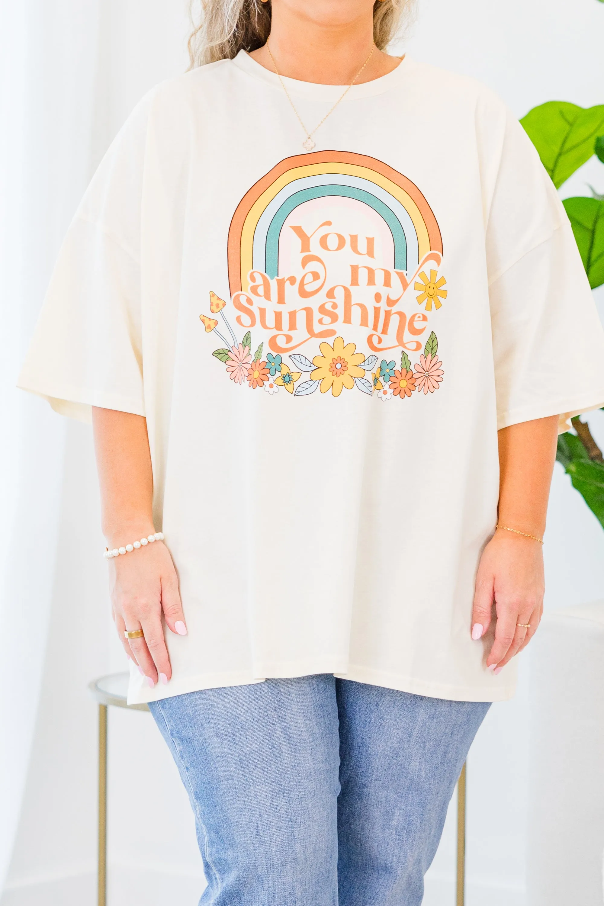 Sunshine All Around Boyfriend Tee, Ivory