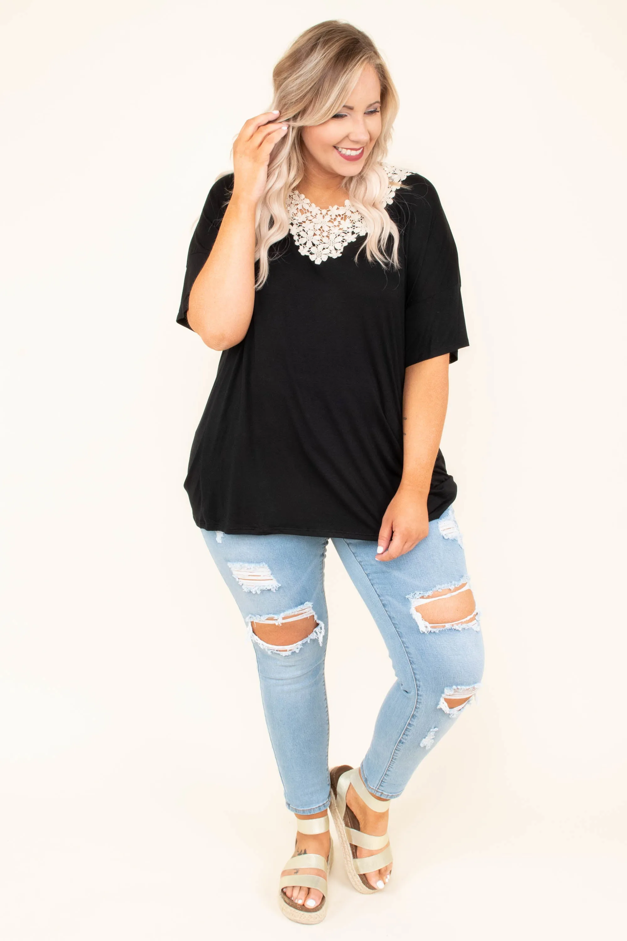 Talk All Day Top, Black