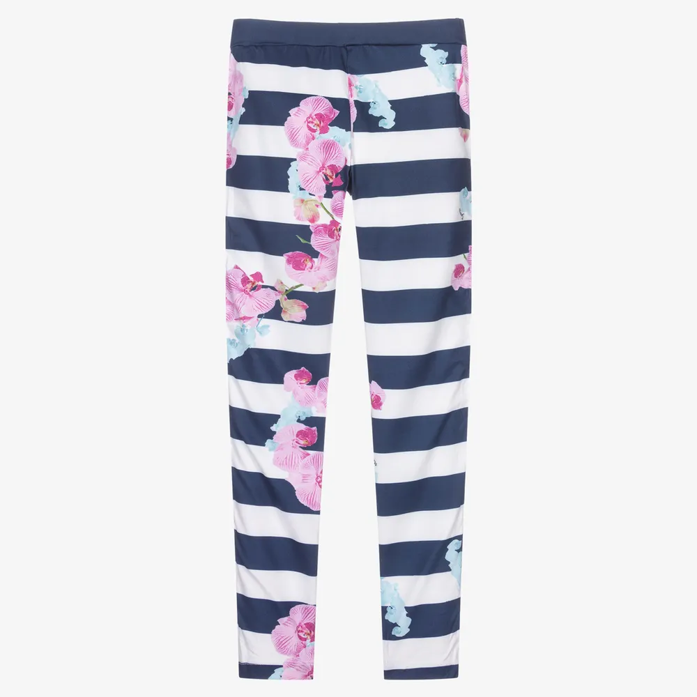 Teen Blue Stripe Logo Leggings