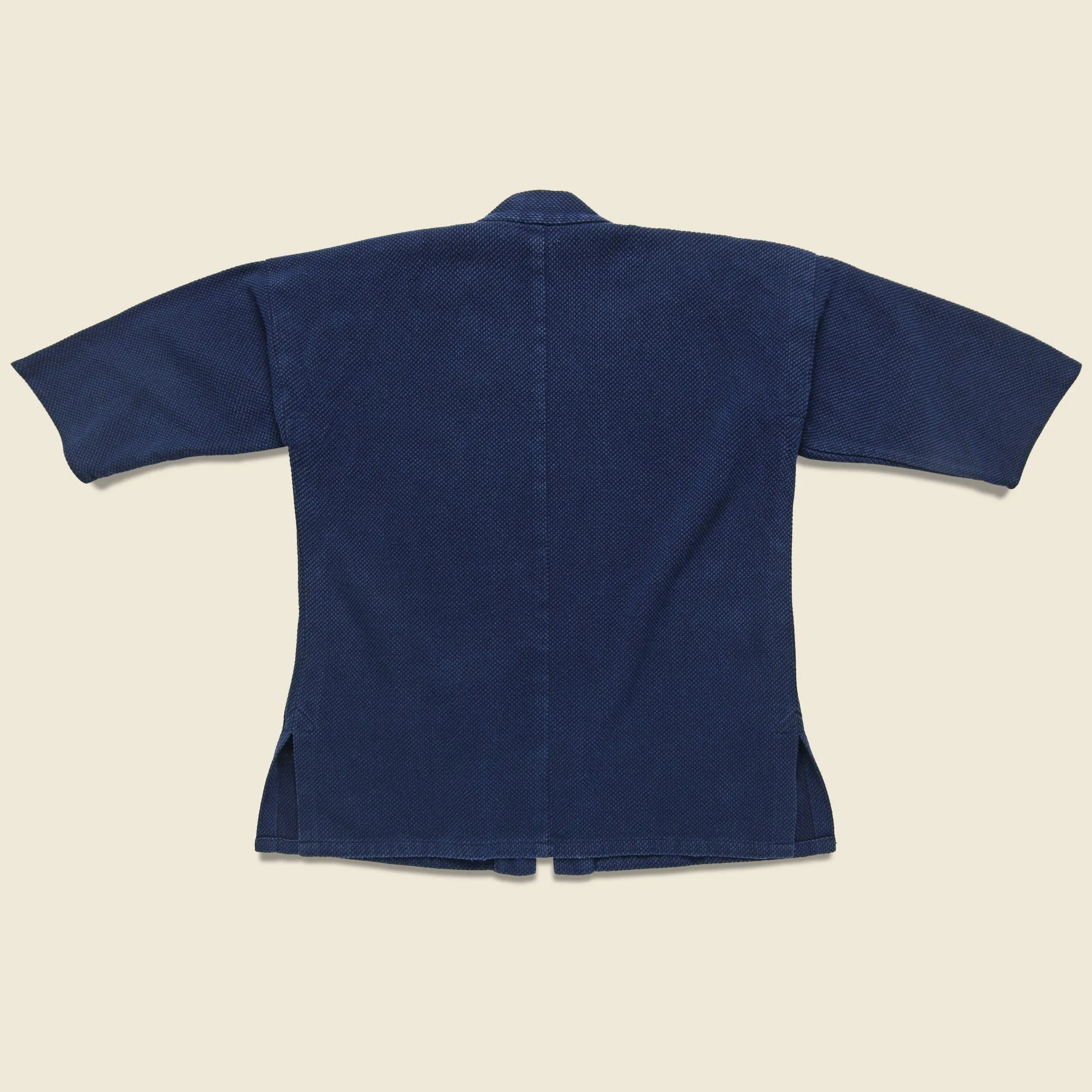 Textured Knit Japanese Kendo Jacket - Indigo