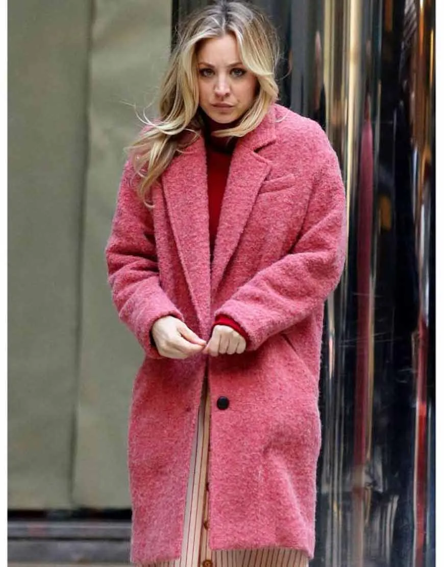 The Flight Attendant Cassie Coat | Kaley Cuoco Pink Coat| Ujackets.com